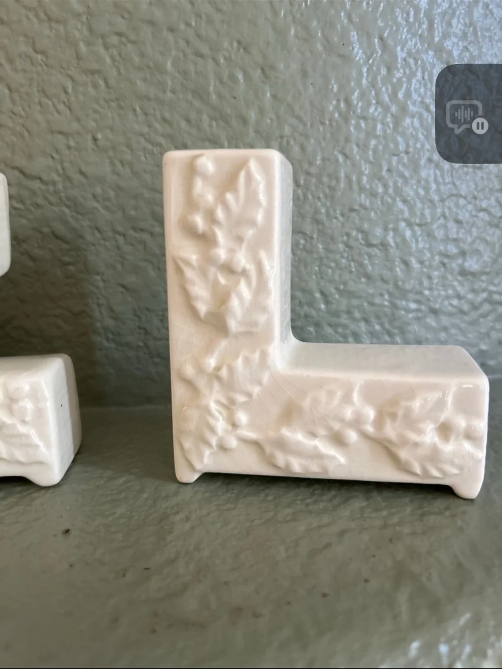 Vintage set NOEL Ceramic Letters  Holiday Decor - White
